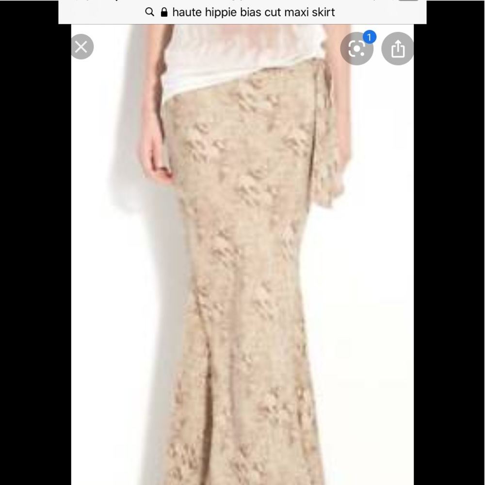 HAUTE HIPPIE NWOT BIAS CUT REAL SILK MAXI SKIRT BADAZZ - Picture 2 of 16